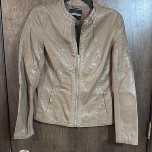 Express Women's Light Brown Leather Jacket